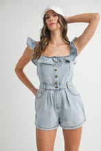 Load image into Gallery viewer, All in One Cutie Denim Romper