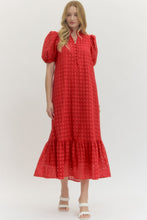 Load image into Gallery viewer, The Eyelet of My Dreams Midi Dress-Red