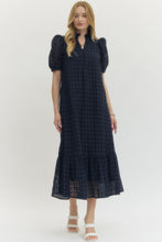 Load image into Gallery viewer, The Eyelet of My Dreams Midi Dress-Navy