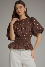 Load image into Gallery viewer, The Mocha Dot Darling Top