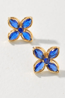 Flower Stone Stud Earrings