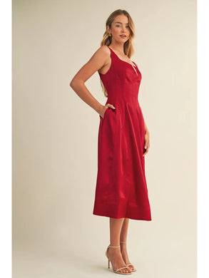 The Sweetest Harmony Midi Dress-Cherry
