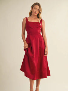 The Sweetest Harmony Midi Dress-Cherry