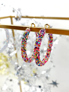 Glitter Hinge Hoops