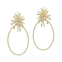 Load image into Gallery viewer, Rhinestone Starburst with Circle Earring