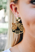 Load image into Gallery viewer, Gold Acrylic Tiger Head Earrings