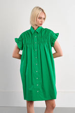 Load image into Gallery viewer, Buttoned Blooms Shirt Dress - Green