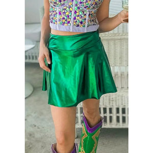 Let the Good Times Roll Skirt-Green