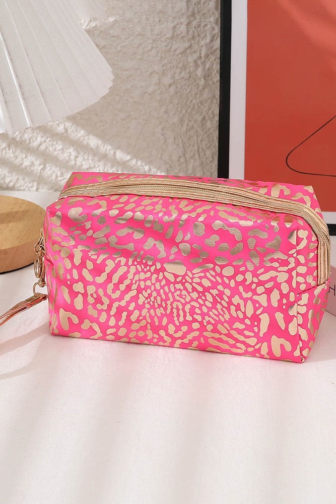 Glitter Leopard Cosmetic Bag