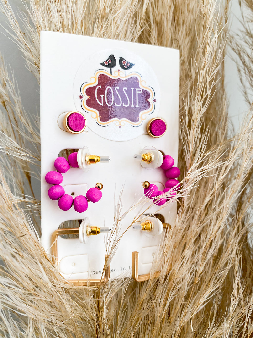 Hot Pink Earring Set
