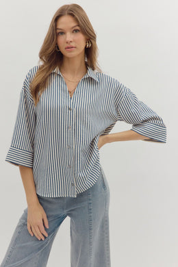September Sky Striped Top