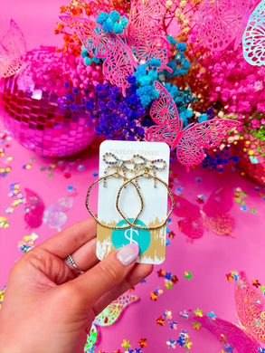 Nina Bow Hoops-Iridescent