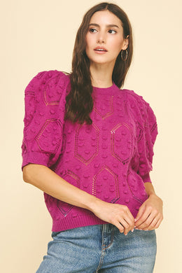 A Modern Classic Knit Sweater-Magenta