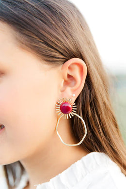 Maroon Sunburst Hoops