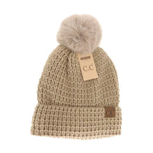 Load image into Gallery viewer, Waffle knit Pom Beanie