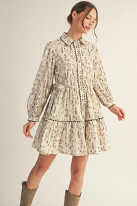 Midnight Orchard Dress-Cream