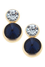 Load image into Gallery viewer, Effie Rhinestone Earrings - Navy