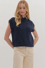 Load image into Gallery viewer, Navy Haven Sleeveless Sweater