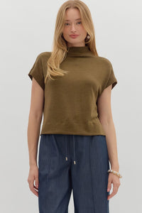 The Russet Glow Knit Sweater-Olive