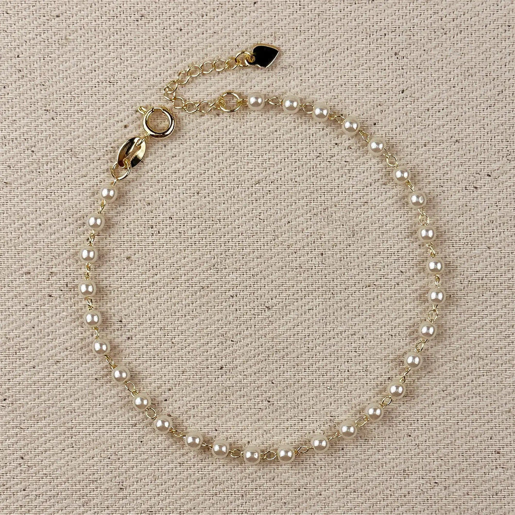 Delicate Pearl Bracelet-6.5