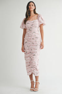 Rosey Whispers Midi Dress