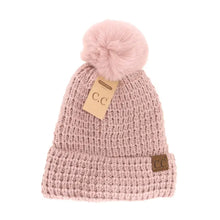 Load image into Gallery viewer, Waffle knit Pom Beanie