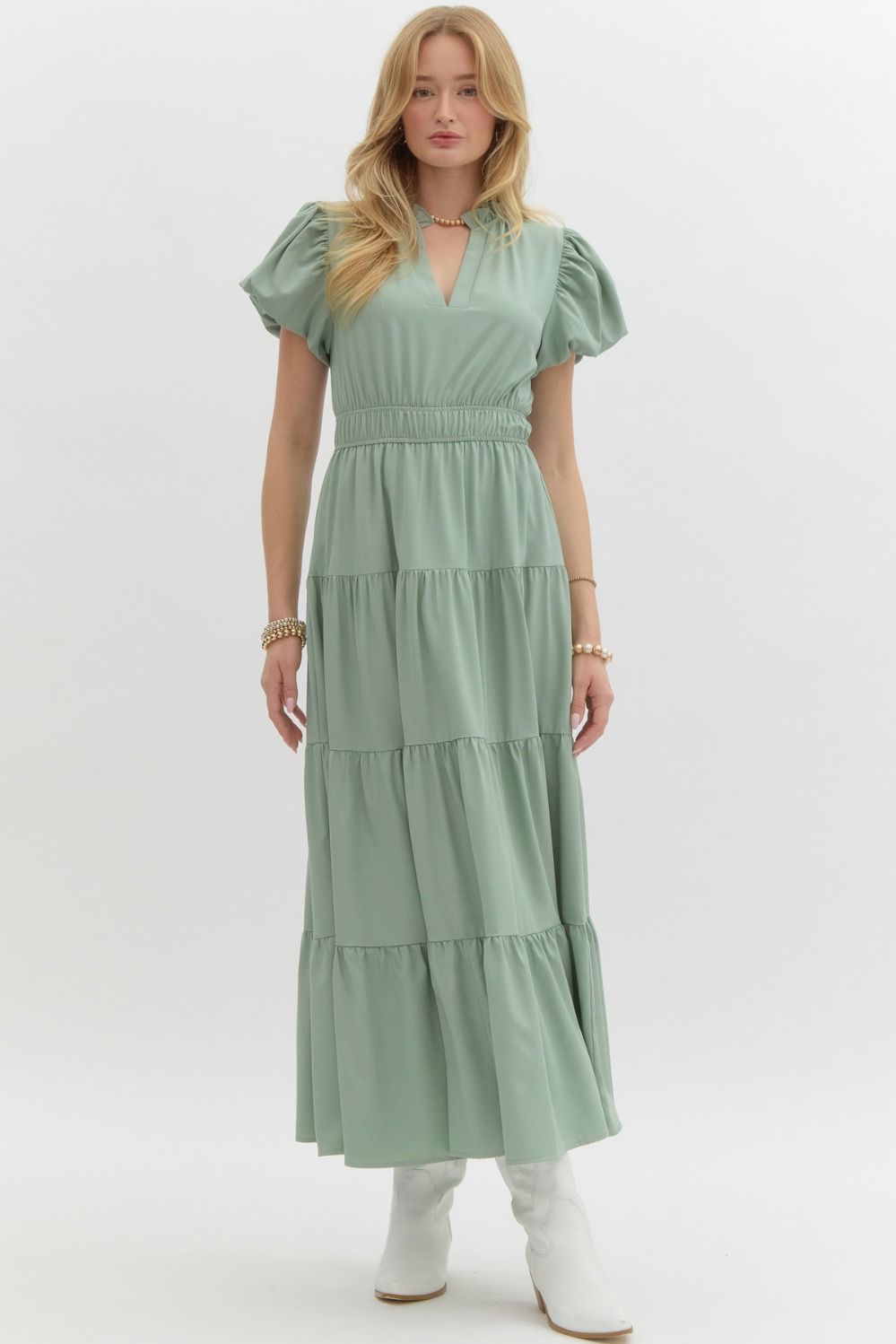 Prettiest Problem Midi Dress-Sage