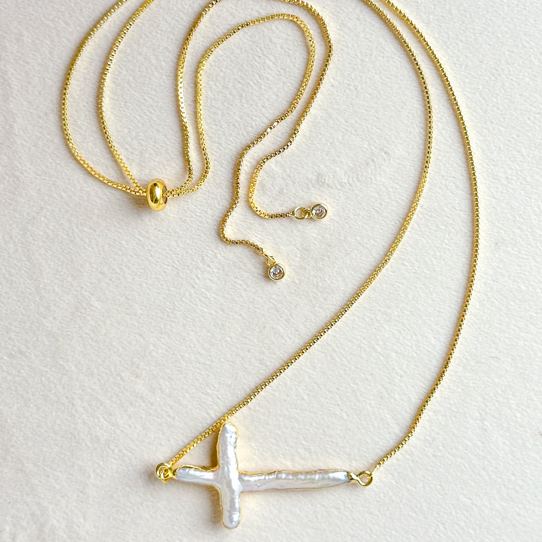 Slip Cross Necklace-Tarnish Proof