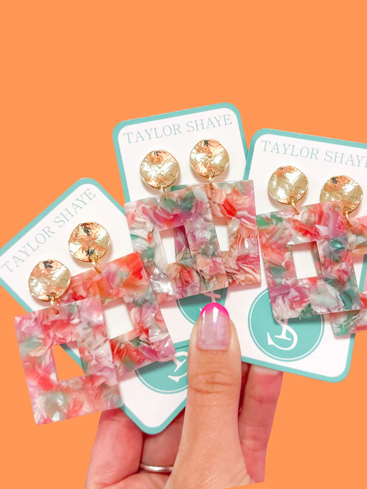 Mixed Petal Brushed Rectangle Drops
