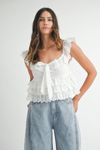 Load image into Gallery viewer, Walking on Sunshine Eyelet Top-White