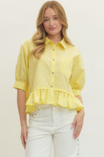 Load image into Gallery viewer, Ruffle in the Sun Top - Yellow