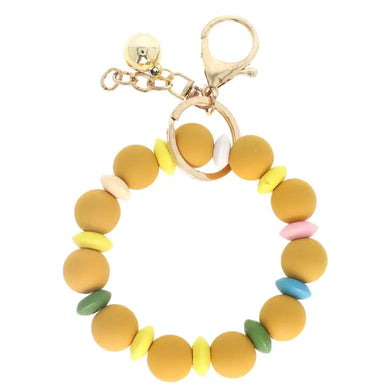 Wood Beaded Keychain