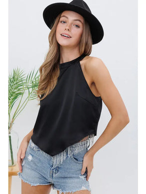 You're Missing Out Fringe Crop Tank